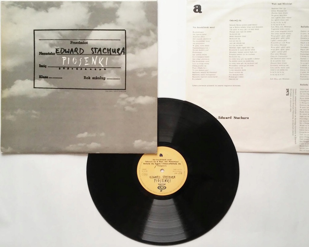 LP: Edward Stachura - Piosenki - 1985 - SDM