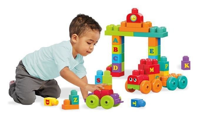 Mega Bloks POCIĄG ABC Nauka Alfabetu Litery KLOCKI