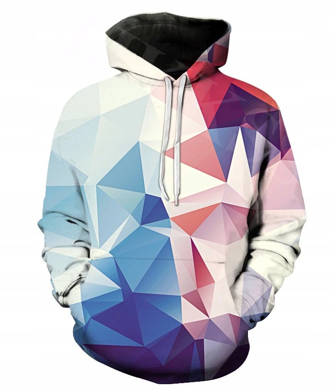 Bluza 3D z kapturem Trójkąty