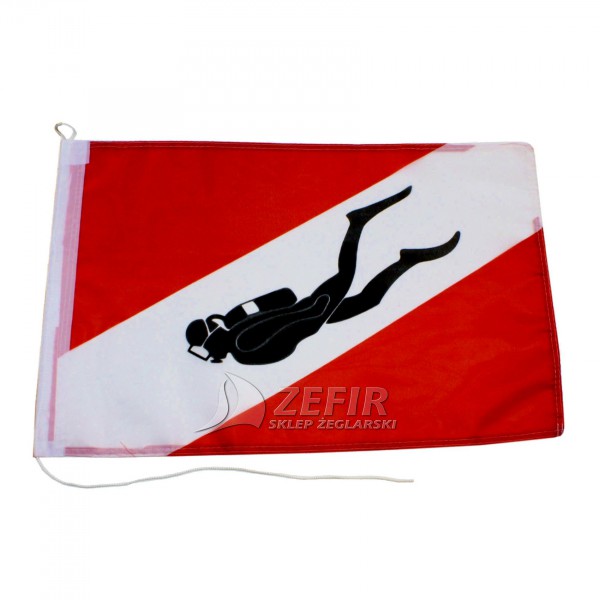 BANDERA FLAGA NURKOWA, UWAGA NUREK 53x33cm - 01351