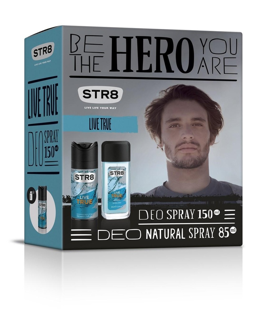 STR8 Live True Zestaw Dezodorant Spray + Atomizer