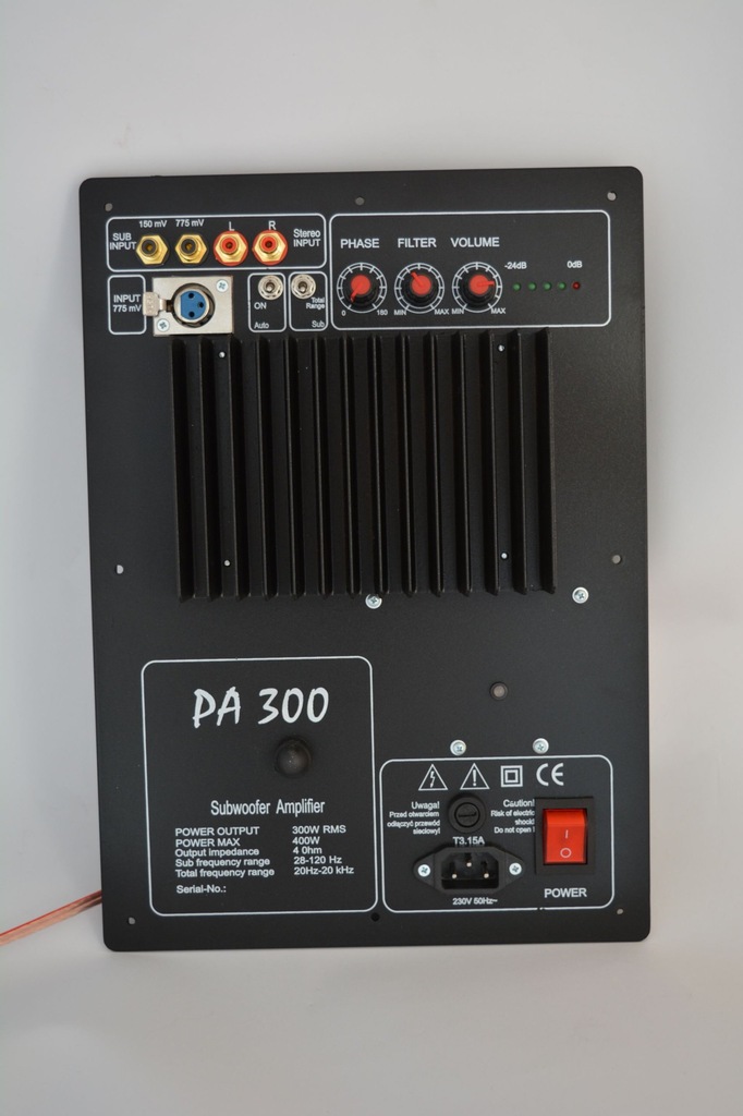 Wzmacniacz aktywny PA300 subwoofer subwoofery.pl