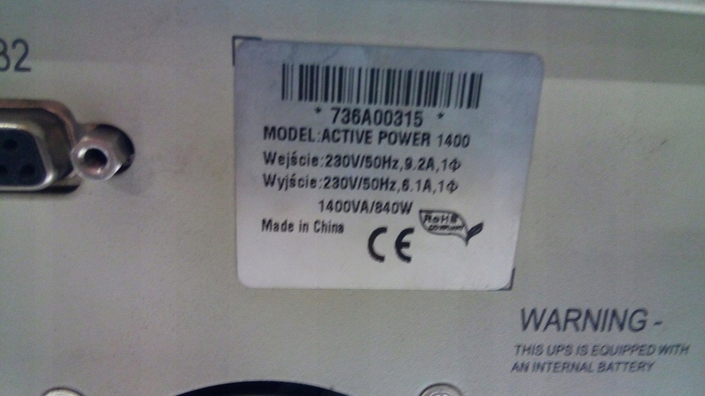 Uszkodzony UPS Lestar SE-1500