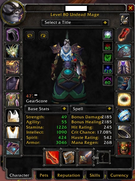 WoW Warmane - Lordaeron x1 Mage Undead 4800 GS