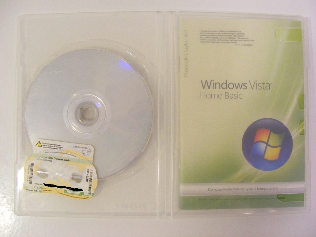 Windows Vista Home Basic PL 32/64-bit oryginalny