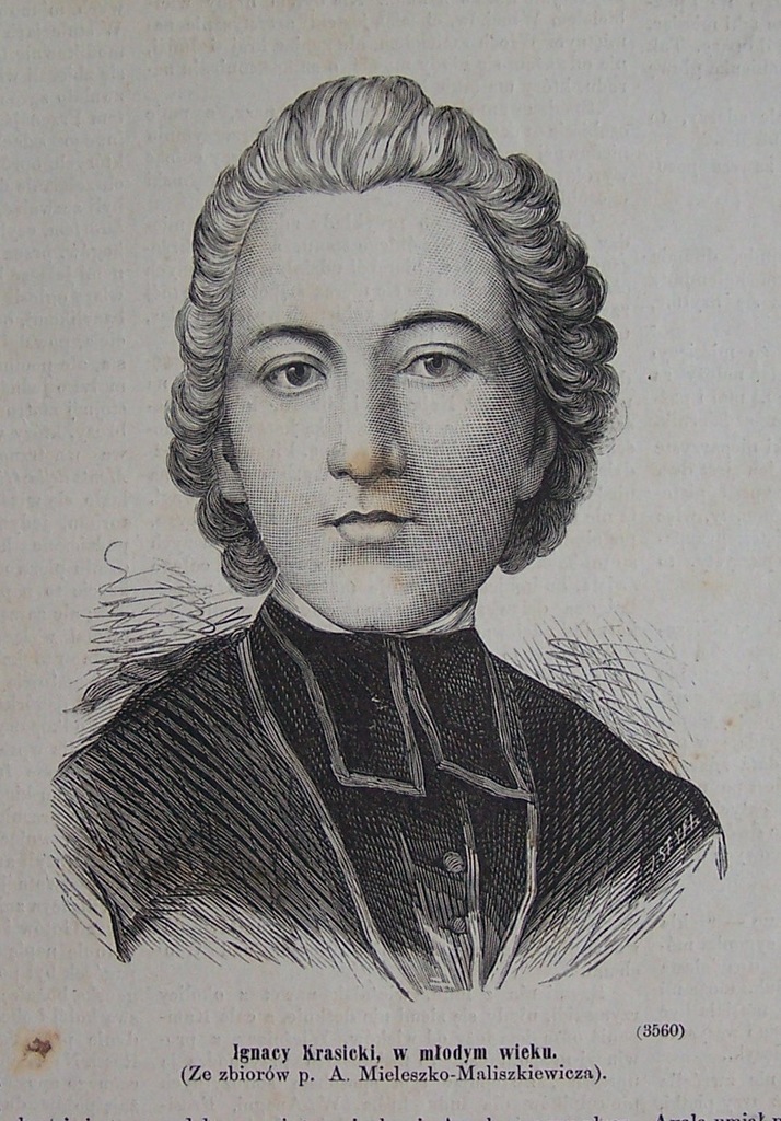 IGNACY KRASICKI, OŚWIECENIE, grafika XIX wiek.