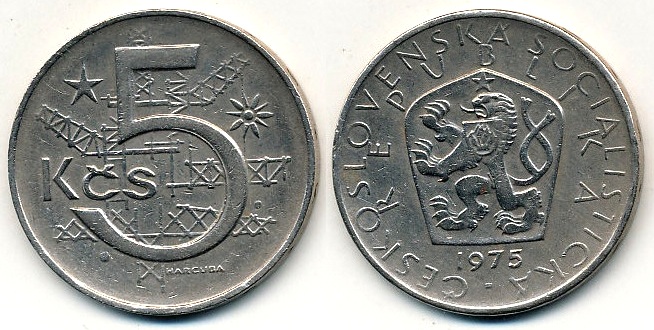 Czechosłowacja 5 Koron - 1975r ... Monety