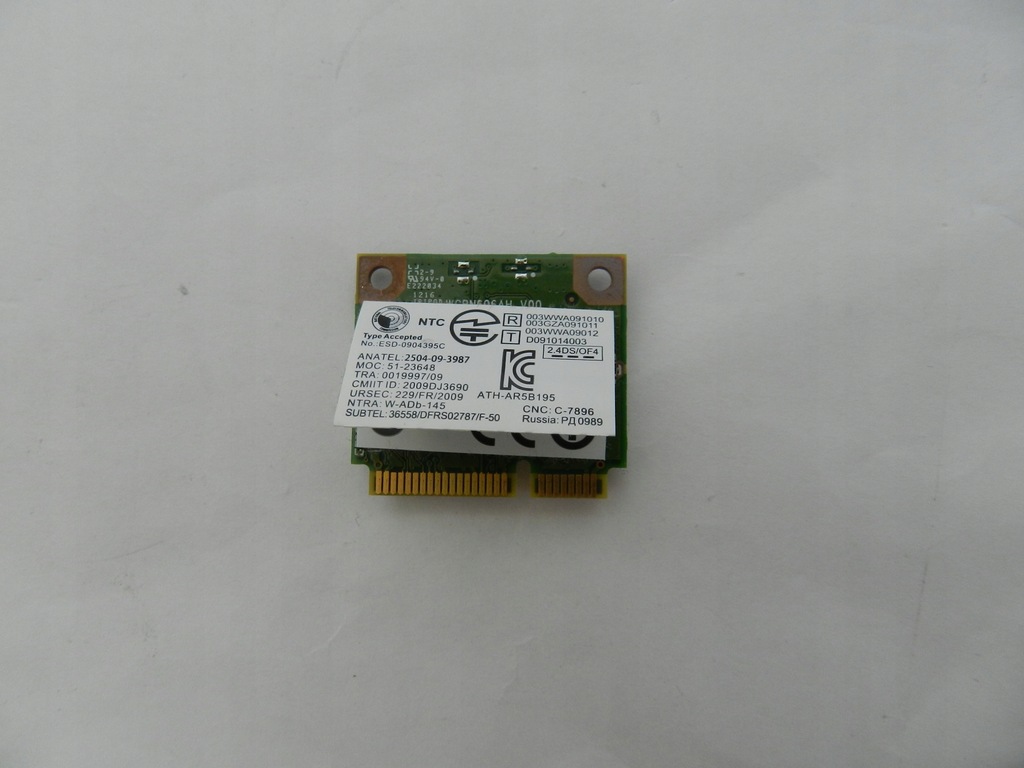 KARTA WIFI WI-FI ATH-AR5B195 LENOVO G580 G585 - 7651948615 - oficjalne ...