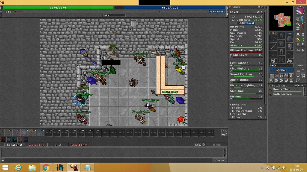 TIBIA 250 MS BONA 82 MAGIC LVL MASTER SORCERER