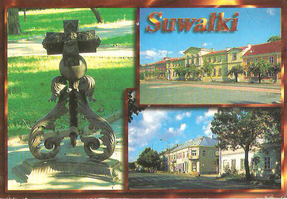 SUWAŁKI -- RYNEK - DOMY - ZEGAR SŁONECZNY -- 1997