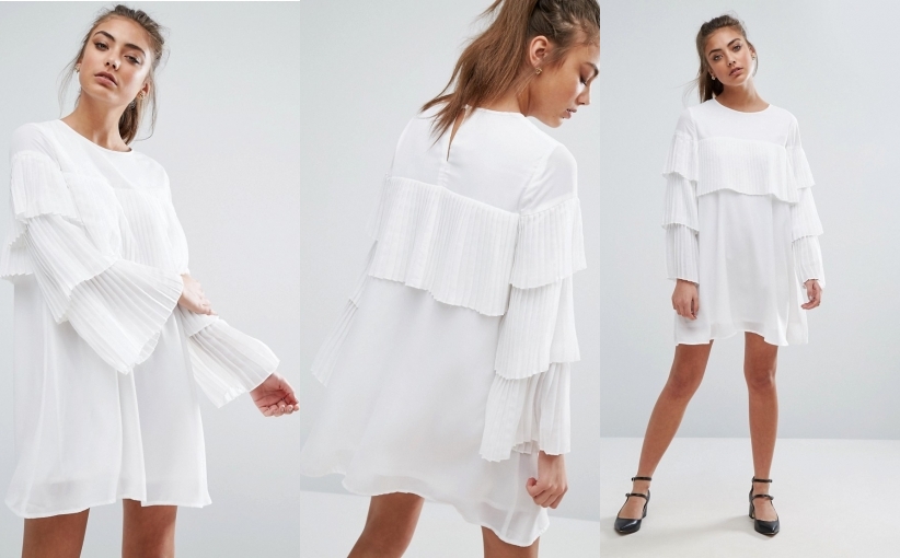K3C503*BOOHOO PLISOWANA SUKIENKA TRAPEZOWA 40 A02