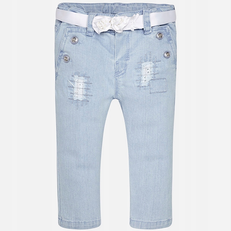 Spodnie jeans z paskiem Mayoral rozm. 86 Błękitne