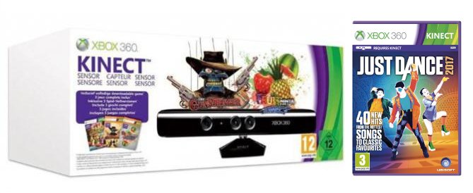 KINECT XBOX 360 NOWY 3 GRY + JUST DANCE 2017 X360