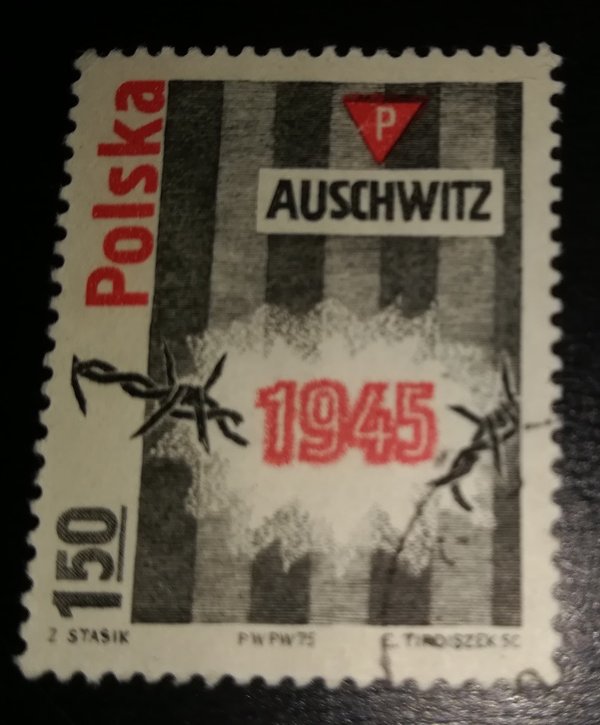 ZNACZKI Auschwitz 1945 - Polska Warszawa