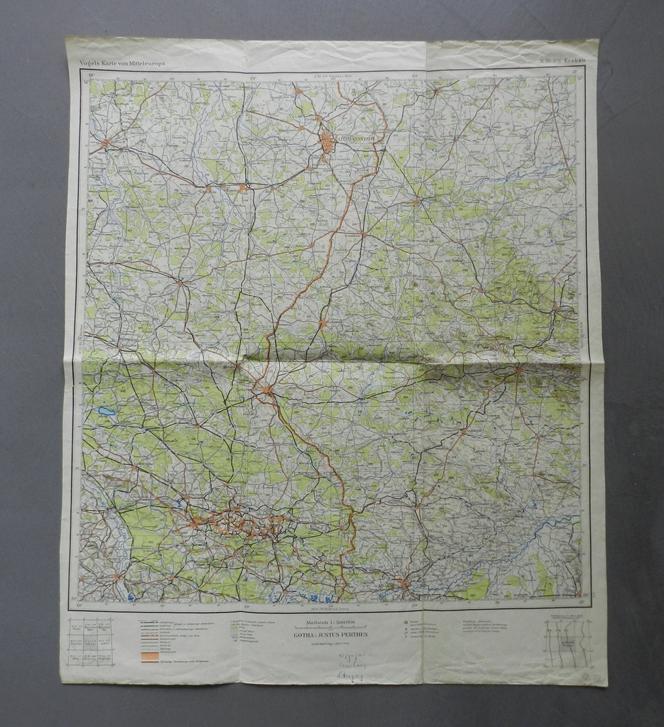 mapa kielce kraków ŁÓDŹ, GLIWICE, KIELCE, KRAKÓW   MAPA SZTABOWA 1944   7375059286 