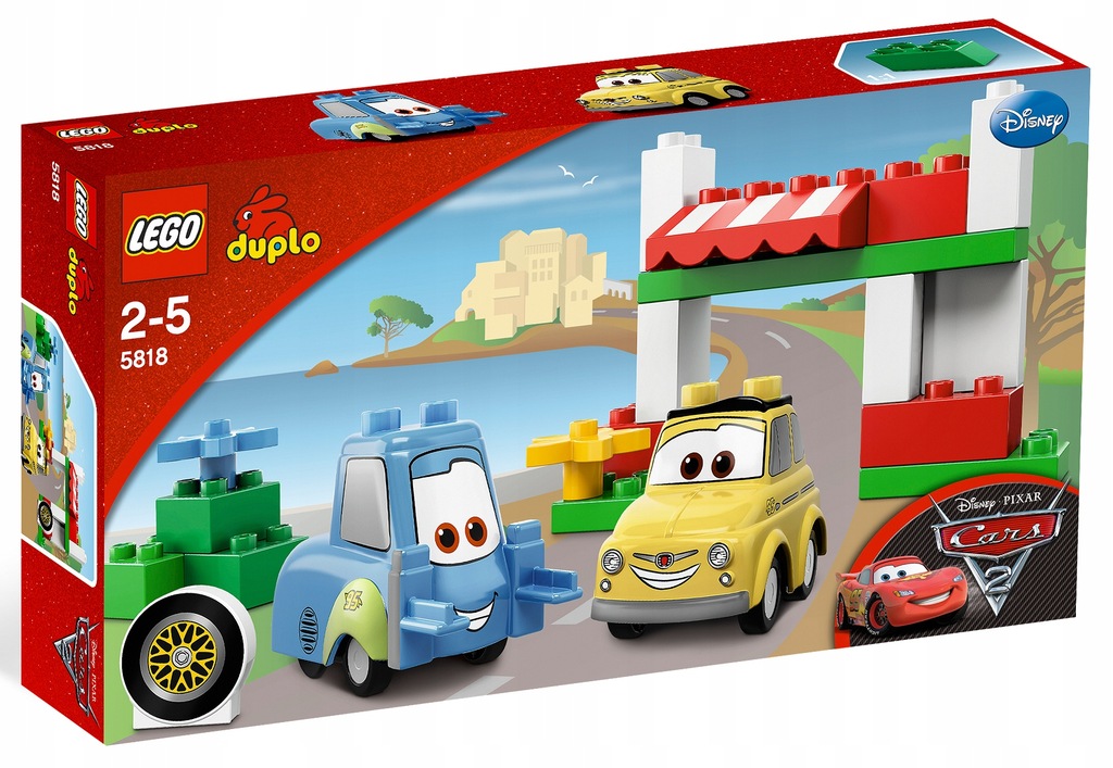 LEGO DUPLO AUTA CARS 2 5818 LUIGI JEGO DOM UNIKAT - 7440439575 ...