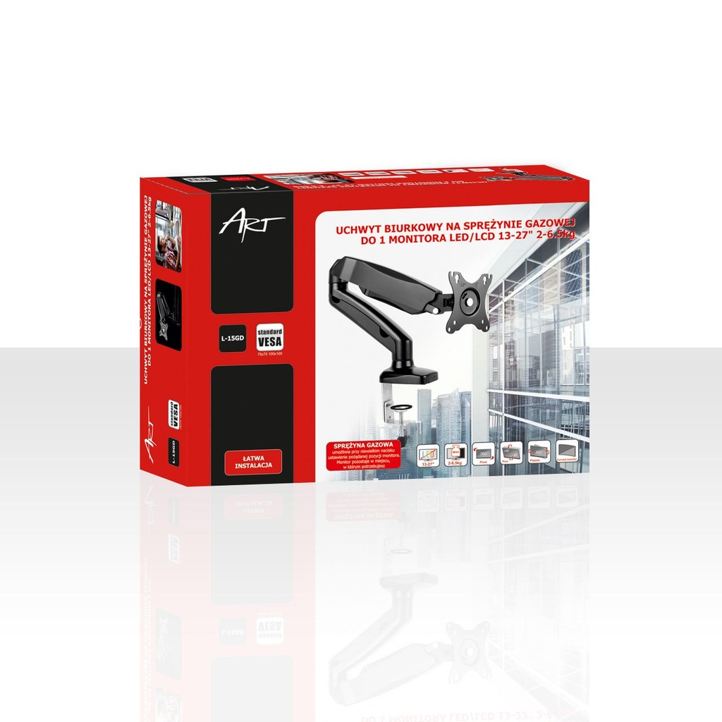 ART L-15GD Biurkowy uchwyt monitora LED 17-27
