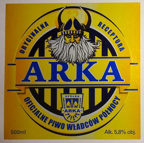 ARKA GDYNIA - ETYKIETA NA PIWO