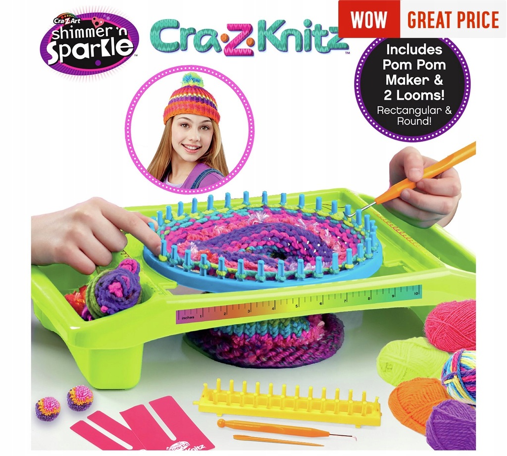 Craz-Z-Knitz SZYDEŁKOWANIE ZESTAW NEONOWE WŁÓĆZKI