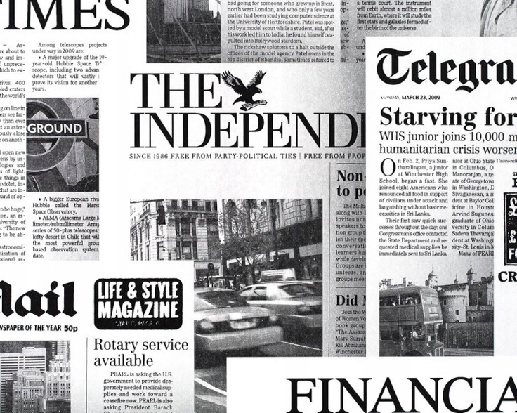 HIT! TAPETA ANGIELSKA GAZETA CZARNO-BIAŁA Fliz