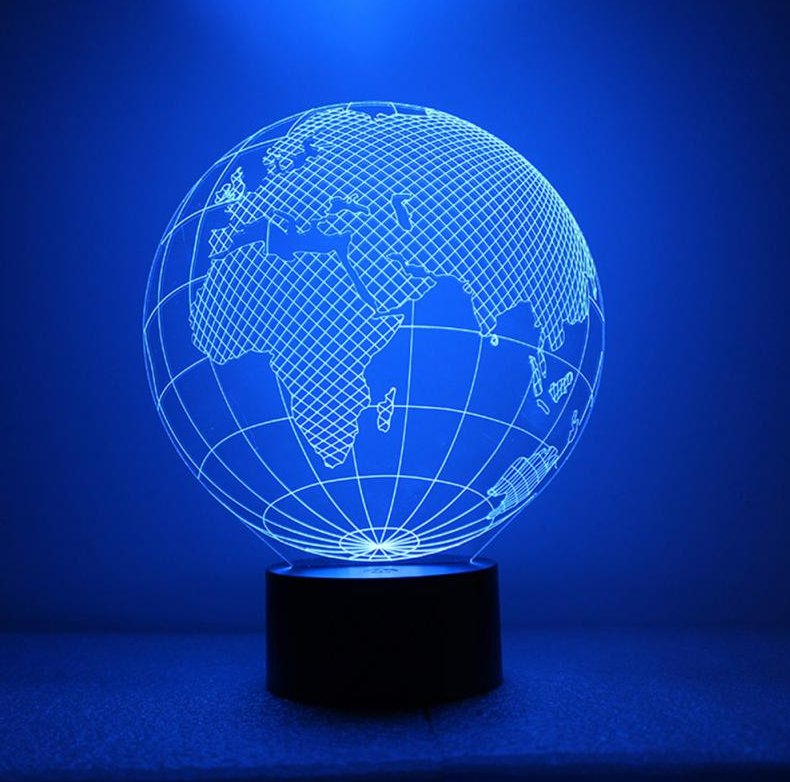 Lampka Nocna LED 3D GLOBUS ZIEMIA KULA 55 wzorów