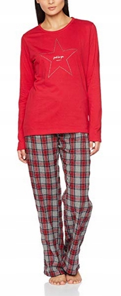 U2818 Esprit piżama bluzka + spodnie L Czerwona