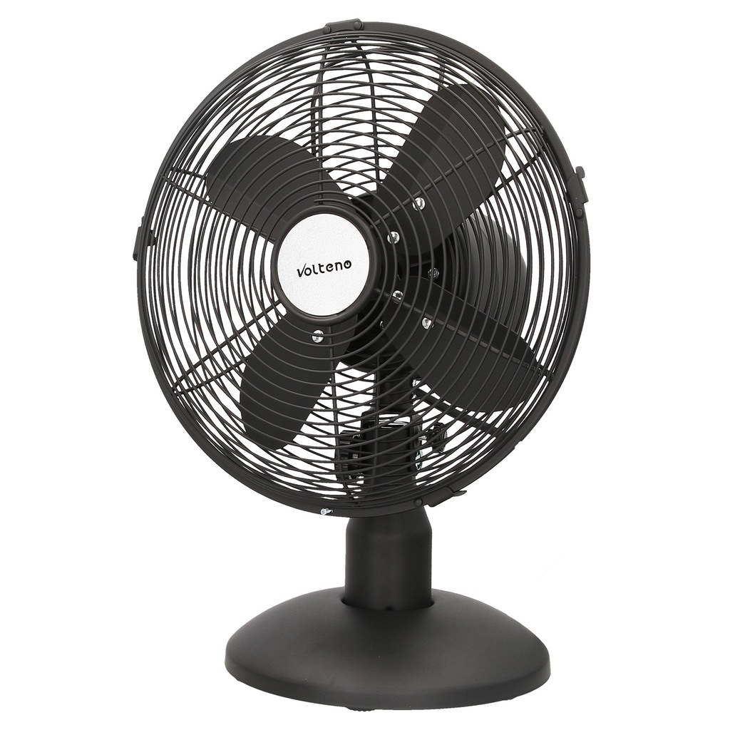 Wentylator biurkowy metalowy wiatrak 25CM czarny