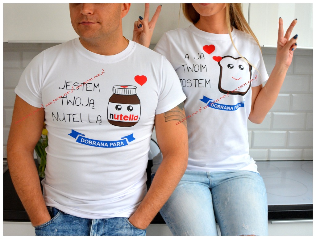 T-shirty Nutella i Tost Walentynki Prezent S - 5XL