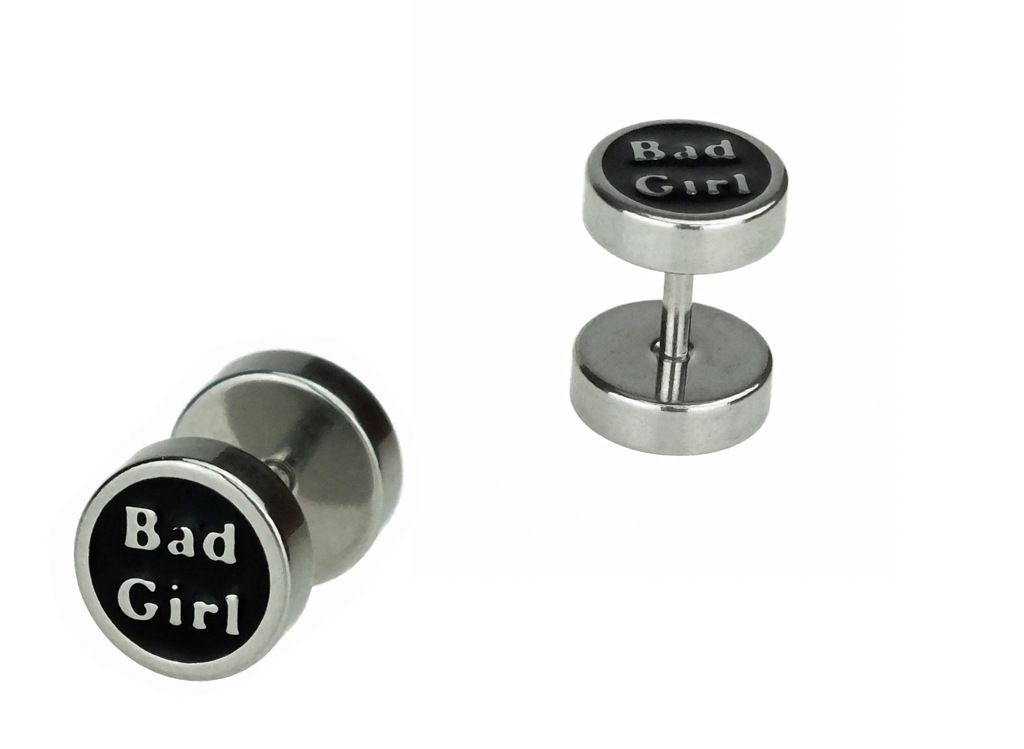 KOLCZYK DAMSKI TUNEL OSZUKANY FAKE PLUG BAD GIRL