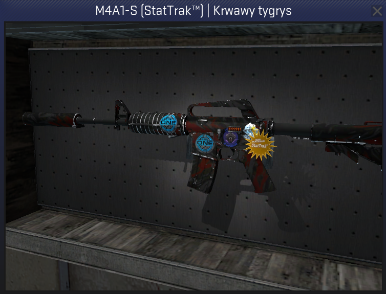 M4A1-S KRWAWY TYGRYS BLOOD TIGER 4xSTICKE STATTRAK