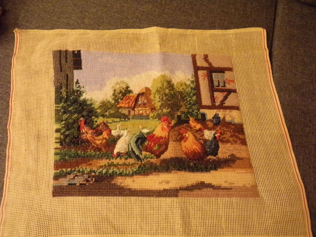 PIĘKNY GOBELINOWY HAFT NA KANWIE