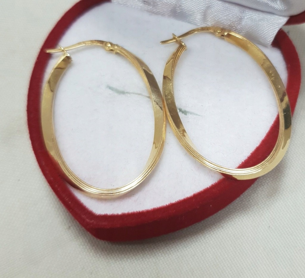 Prześliczne kolczyki damskie Elipsy 14KT 585 2.02g