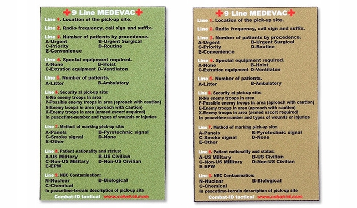 Combat-ID - Naklejka - 9 Line MEDEVAC