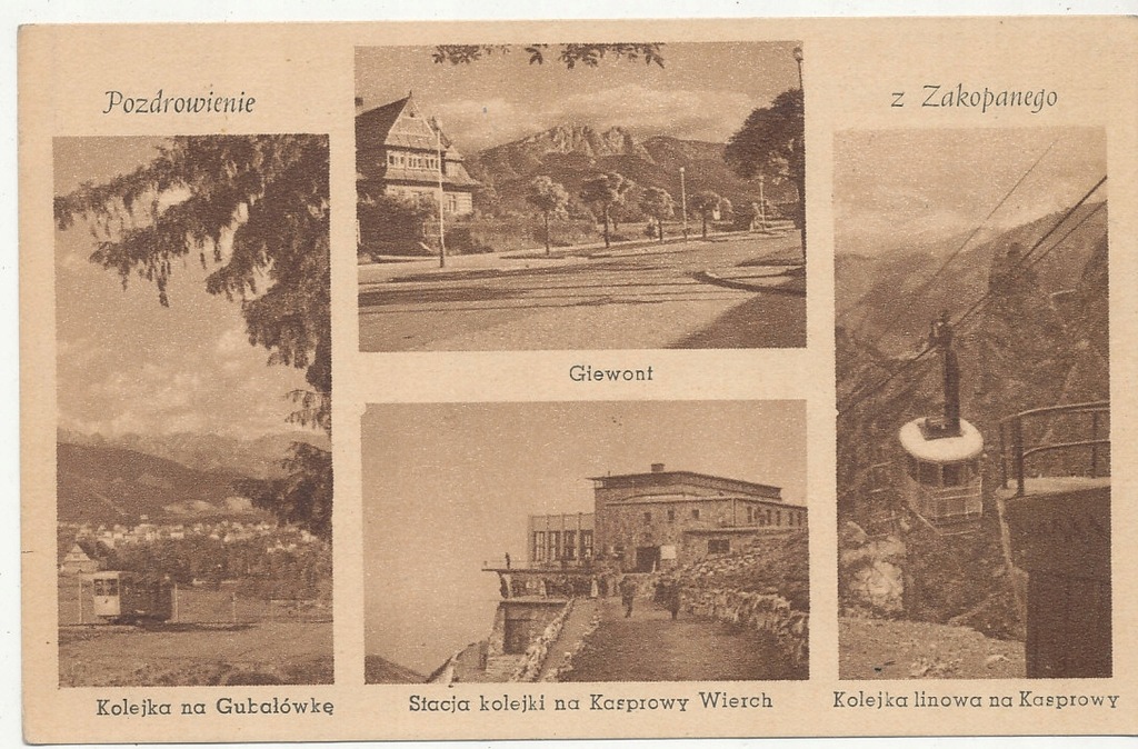 Zakopane Kolejka na Gubałówkę Giewont Kasprowy Wie