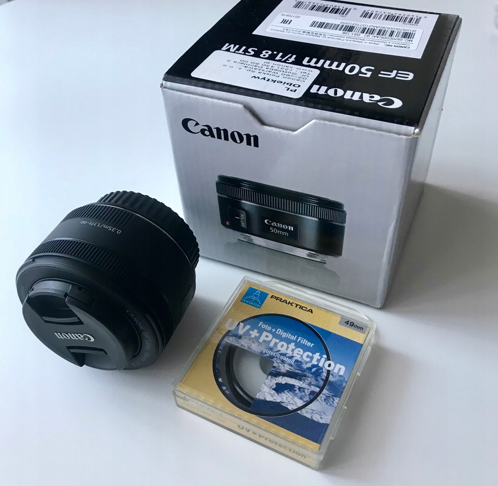 Obiektyw CANON 50 mm 1.8 STM FILTR UV Jak nowy! 7695032780