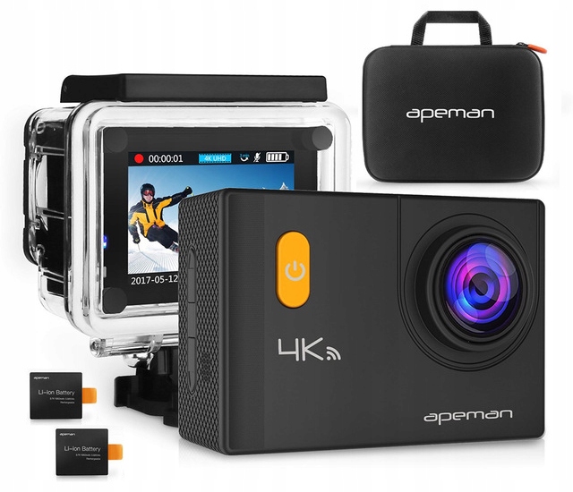 Kamera sportowa Apeman A80 4K Ultra HD Wifi 20Mpix - 7659317889 ...