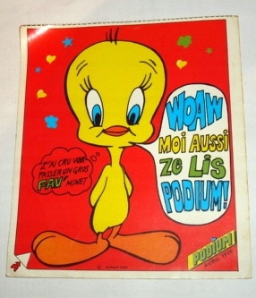 Tweety kurczaczek (z bajki) - stara nalepka 1974r.