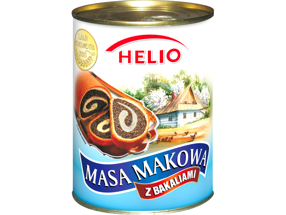 Masa makowa z bakaliami Helio 850g BEZGLUTENOWA