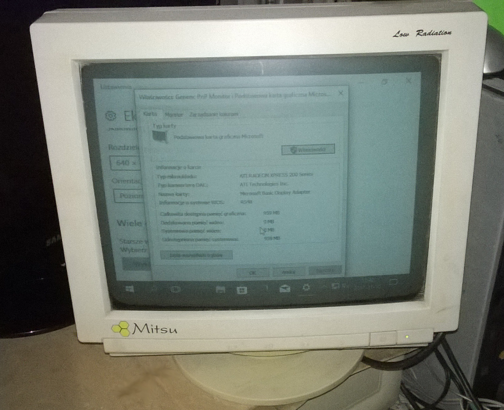 Monitor mitsu 14 mono VGA czarno biały