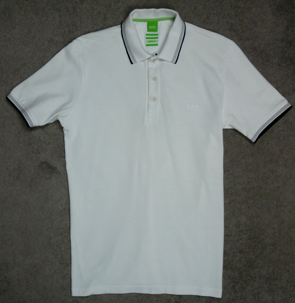 HUGO BOSS GREEN biała koszulka polo - M