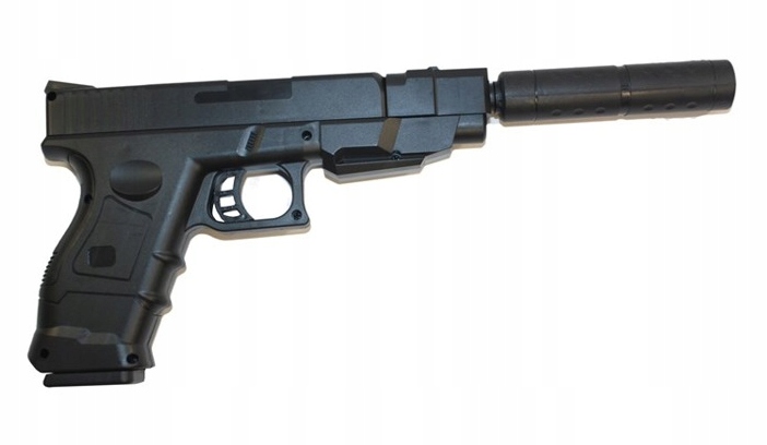 Pistolet z tłumikiem na kulki broń krótka imitacja