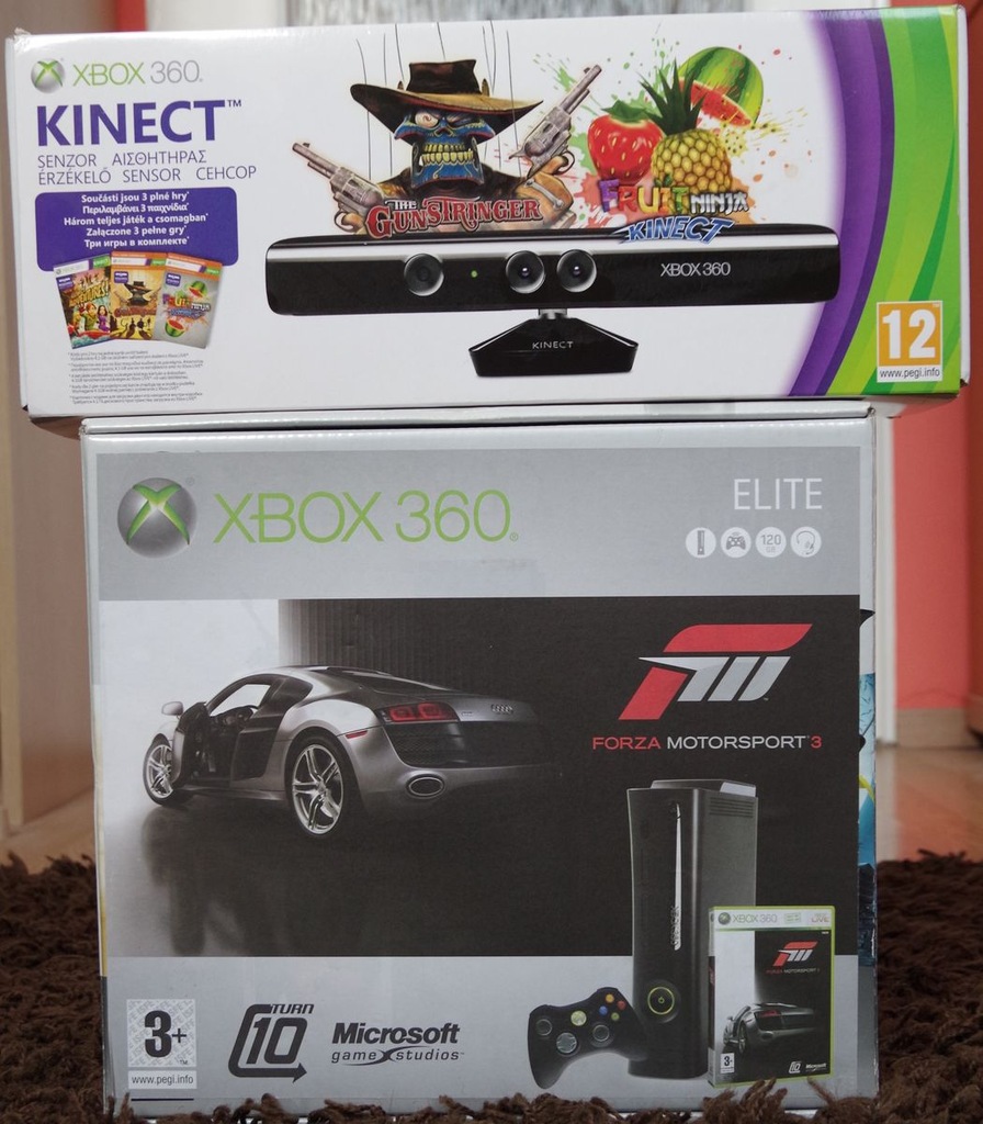 XBOX 360 ELITE KINECT 120GB 2xPADY 22xGRY WROCŁAW 7088918606