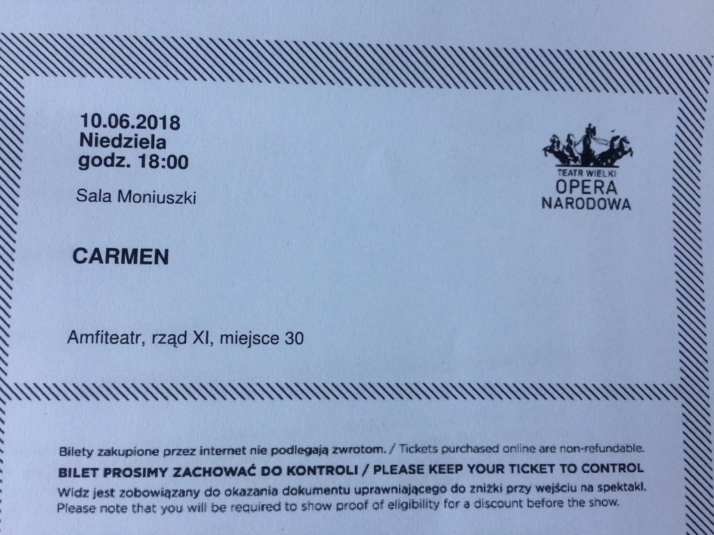 ## Bilety - CARMEN - Opera Narodowa - Warszawa ##