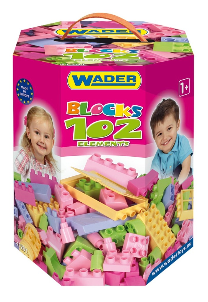 Klocki WADER RÓŻOWE itp dziewczynki DUŻE ELEMENTY