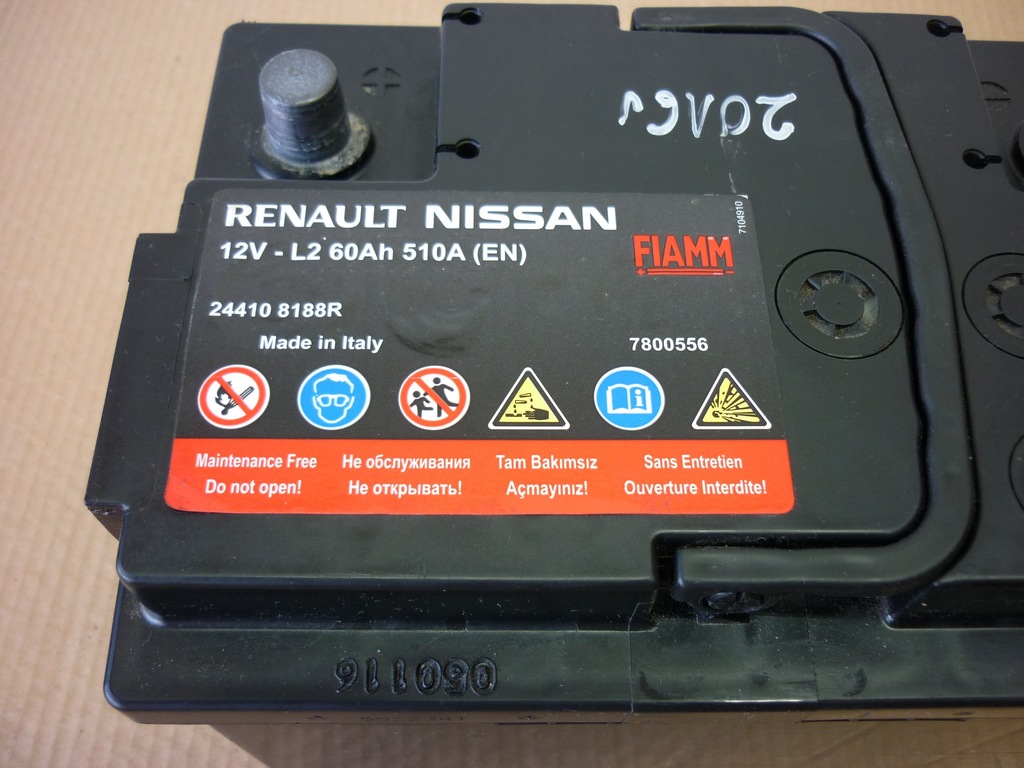 Akumulator Renault Nissan 60AH 510A 2012r 7372405971