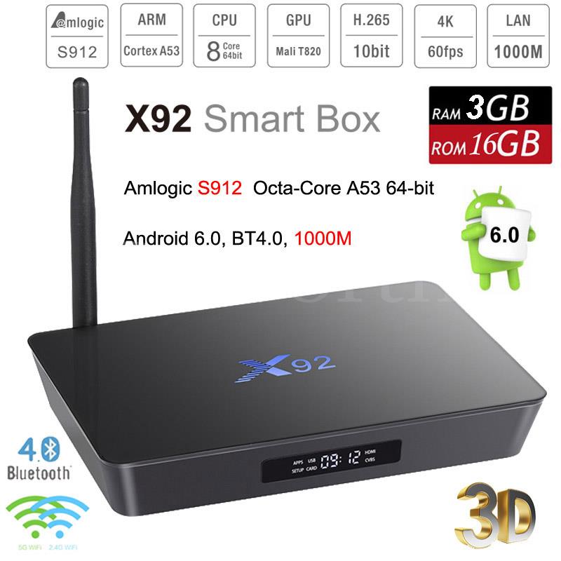 X92  Smart TV 3 gb Octa-core Kodi Android BT PL