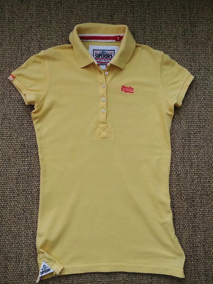 Superdry / żółta koszulka polo z kołnierzykiem/ S