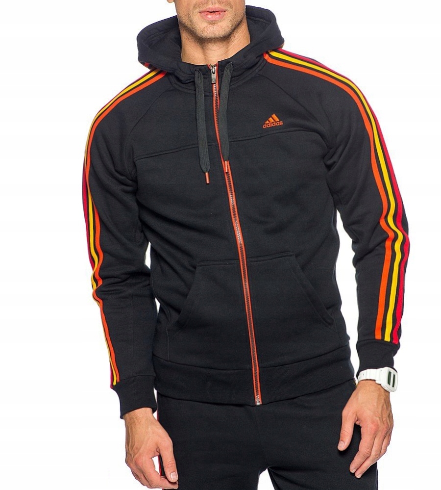 480 BLUZA ADIDAS MĘSKA CZARNA Z KAPTUREM r. S