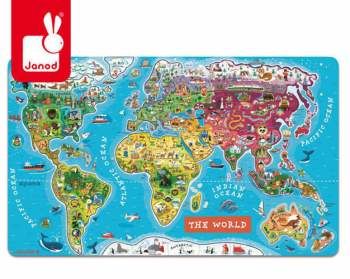 Puzzle magnetyczne Mapa świata marki Janod