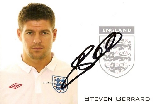 Autograf STEVEN GERRARD! Liverpool, LEGENDA!